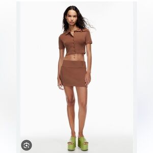 Aritzia Chocolate Brown Mini Skirt